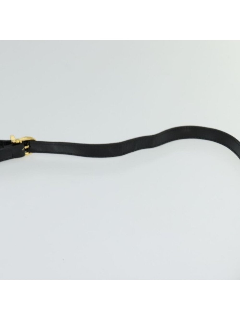 Authentic Salvatore Ferragamo Gancini Shoulder Bag Enamel Black Gold - Picture 6 of 16